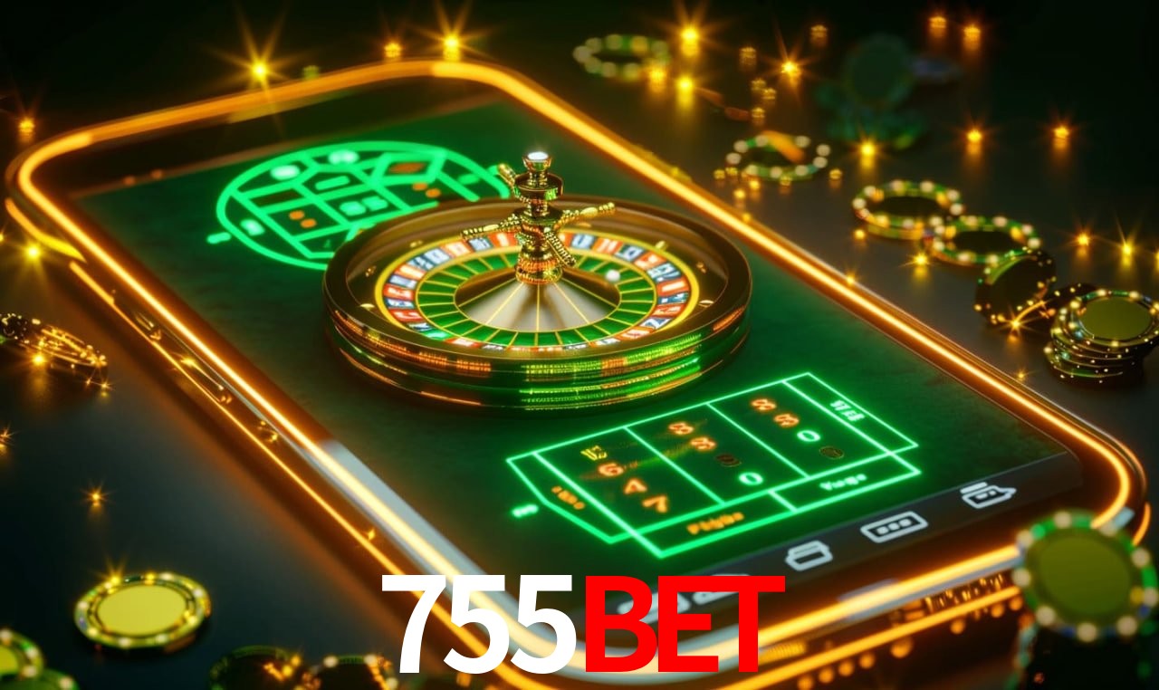 Imagem promocional da 755bet mostrando a plataforma e suas vantagens